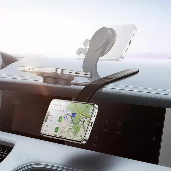 Sleek 15W MagSafe Wireless Car Charger & Magnetic Phone Holder – Ultra-Strong Grip with Flexible Aluminum Bendable Arm and Dashboard Mount - Image 7