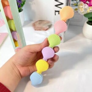5-in-1 Stackable Seashell Highlighter Set for Kids – Colorful Marker Pens & Bookmark Combo for Drawing, School & Crafts