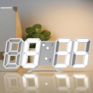 3D LED Digital Wall Clock with Alarm | Auto-Brightness, Tabletop & Wall-Mount Design | Easy Night Viewing & Modern Home Decor