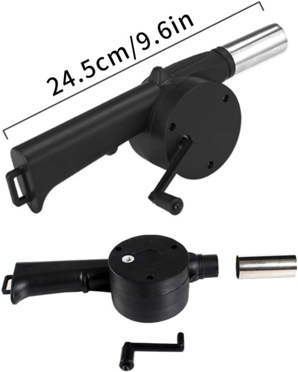 BBQ Hand Crank Air Blower – Portable Fire Starter for Charcoal Grills, Camping, and Outdoor Cooking - Image 3