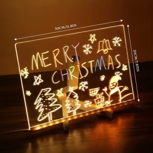 Glow & Write – LED Acrylic Message Lamp with Erasable Board + 13 Bright Markers