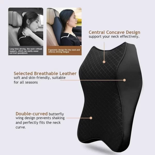 Premium Ultra-Soft Memory Foam Car Neck Pillow with Ergonomic Support & Washable Velvet Cover for Ultimate Comfort on Every Ride - Image 7