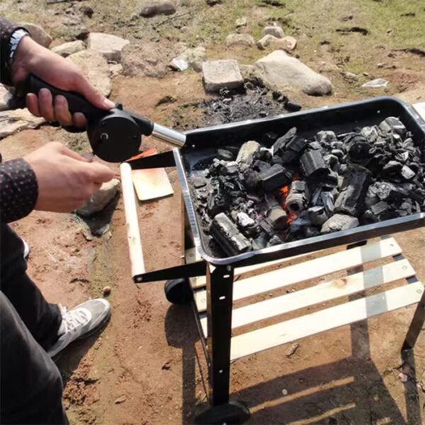 BBQ Hand Crank Air Blower – Portable Fire Starter for Charcoal Grills, Camping, and Outdoor Cooking - Image 4