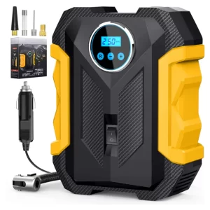 Portable Digital Tyre Inflator with LED Light – 150 PSI High-Pressure Air Pump for Cars, Bikes, Motorcycles & Sports Equipment