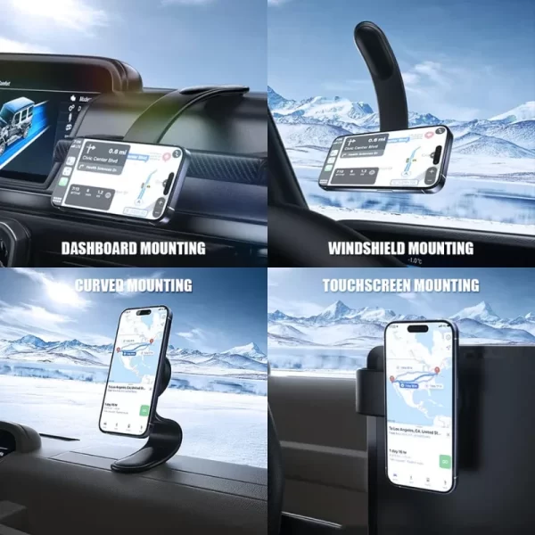 Sleek 15W MagSafe Wireless Car Charger & Magnetic Phone Holder – Ultra-Strong Grip with Flexible Aluminum Bendable Arm and Dashboard Mount - Image 5